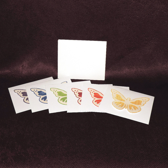 SunsetPainter Other - Set of 6 Rainbow Butterfly Blank Greeting Cards